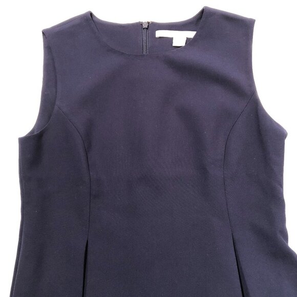 Diane von Furstenberg Slvless Scoop Nk Fitted Peplum Top Navy Sz 4 NWOT - Picture 2 of 8
